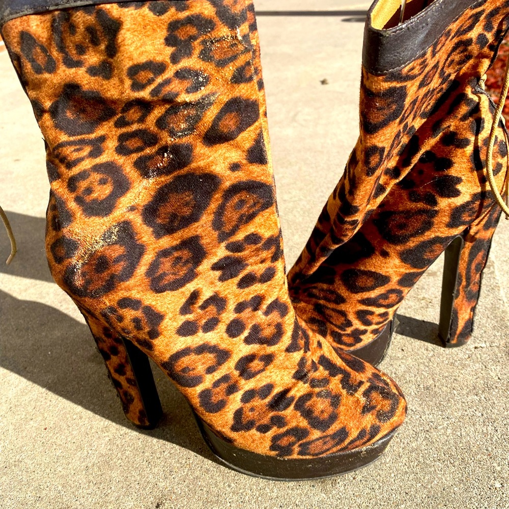 Sexy Leopard Print Platform Heel, Womens Size 7